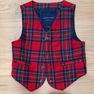 Janie and Jack Red and Blue Plaid Vest